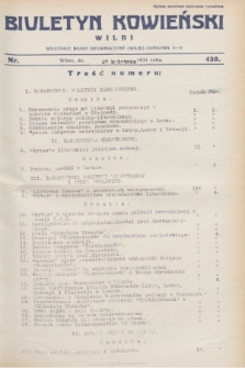Biuletyn Kowieński Wilbi. 1931, nr 430 (27 kwietnia)