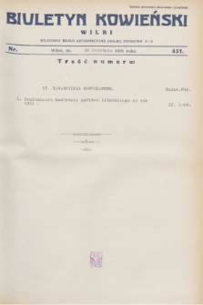 Biuletyn Kowieński Wilbi. 1931, nr 431 (30 kwietnia)
