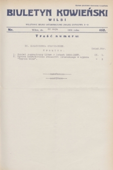 Biuletyn Kowieński Wilbi. 1931, nr 452 (30 maja)