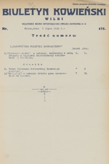 Biuletyn Kowieński Wilbi. 1931, nr 475 (7 lipca)