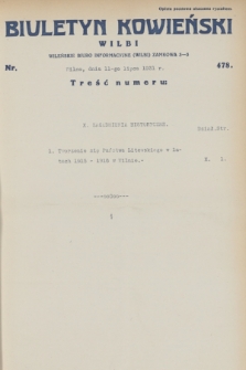 Biuletyn Kowieński Wilbi. 1931, nr 478 (11 lipca)