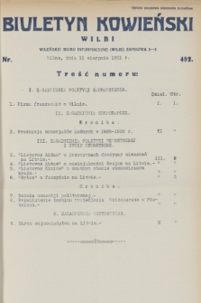 Biuletyn Kowieński Wilbi. 1931, nr 492 (11 sierpnia)