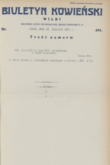 Biuletyn Kowieński Wilbi. 1931, nr 494 (14 sierpnia)