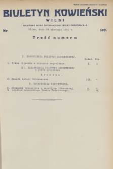 Biuletyn Kowieński Wilbi. 1931, nr 502 (29 sierpnia)