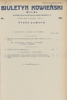 Biuletyn Kowieński Wilbi. 1931, nr 505 (3 września)