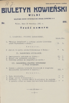 Biuletyn Kowieński Wilbi. 1931, nr 515 (18 września)