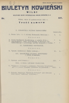 Biuletyn Kowieński Wilbi. 1931, nr 537 (19 października)