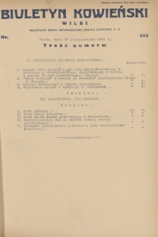 Biuletyn Kowieński Wilbi. 1931, nr 543 (27 października)