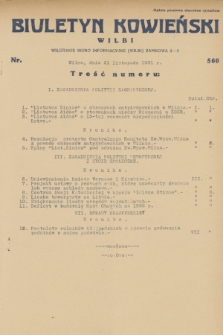Biuletyn Kowieński Wilbi. 1931, nr 560 (21 listopada)