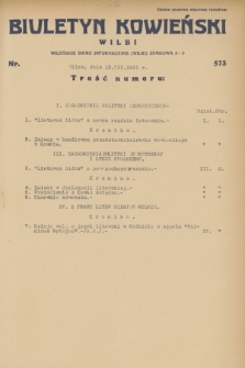 Biuletyn Kowieński Wilbi. 1931, nr 573 (12 grudnia)