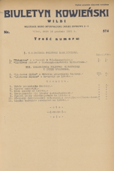Biuletyn Kowieński Wilbi. 1931, nr 574 (14 grudnia)