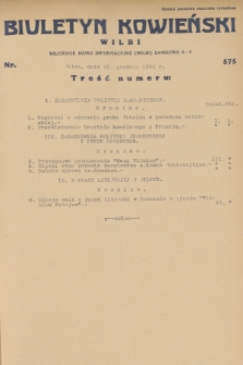 Biuletyn Kowieński Wilbi. 1931, nr 575 (15 grudnia)