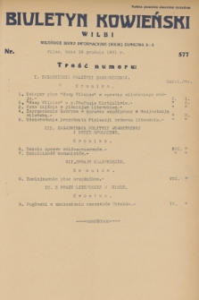 Biuletyn Kowieński Wilbi. 1931, nr 577 (18 grudnia)