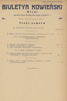 Biuletyn Kowieński Wilbi. 1931, nr 580 (22 grudnia)