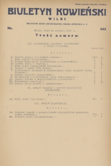 Biuletyn Kowieński Wilbi. 1931, nr 583 (31 grudnia)