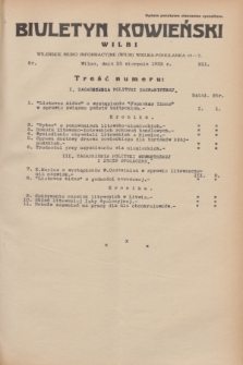 Biuletyn Kowieński Wilbi. 1933, nr 911 (23 sierpnia)
