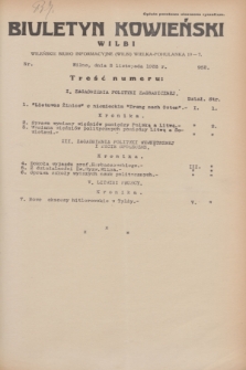 Biuletyn Kowieński Wilbi. 1933, nr 952 (3 listopada)