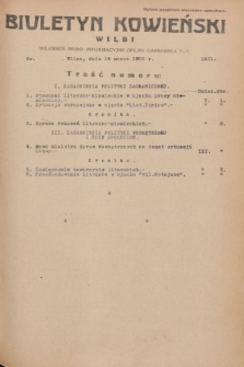 Biuletyn Kowieński Wilbi. 1936, nr 1431 (14 marca)