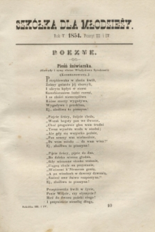 Szkółka dla Młodzieży. R.5, Poszyt 3/4 (1854) + dod.