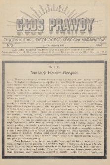 Głos Prawdy : tygodnik Staro-Katolickiego Kościoła Marjawitów. 1937, nr 2