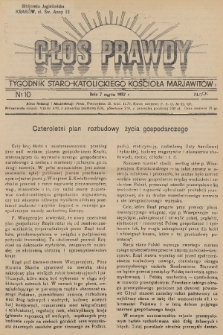 Głos Prawdy : tygodnik Staro-Katolickiego Kościoła Marjawitów. 1937, nr 10
