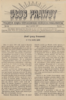Głos Prawdy : tygodnik Staro-Katolickiego Kościoła Marjawitów. 1937, nr 14