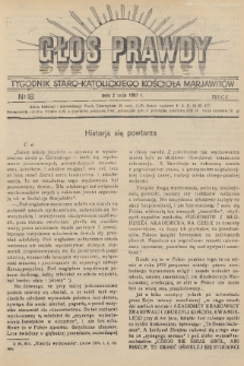 Głos Prawdy : tygodnik Staro-Katolickiego Kościoła Marjawitów. 1937, nr 18