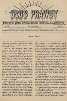 Głos Prawdy : tygodnik Staro-Katolickiego Kościoła Marjawitów. 1937, nr 19
