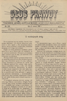 Głos Prawdy : tygodnik Staro-Katolickiego Kościoła Marjawitów. 1937, nr 26