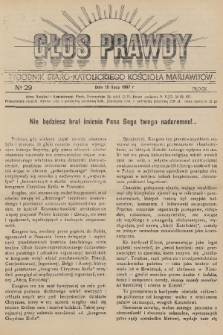 Głos Prawdy : tygodnik Staro-Katolickiego Kościoła Marjawitów. 1937, nr 29