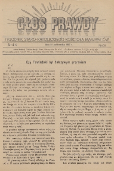 Głos Prawdy : tygodnik Staro-Katolickiego Kościoła Marjawitów. 1937, nr 44