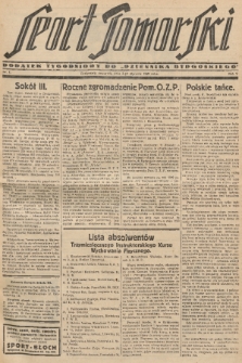 Sport Pomorski : dodatek tygodniowy do „Dziennika Bydgoskiego”. R. 5, 1929, nr 1
