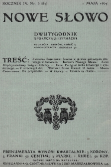 Nowe Słowo : dwutygodnik społeczno-literacki. R. 4, 1905, nr 9 (83)