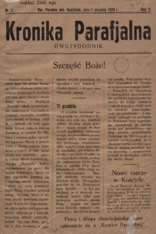 Kronika Parafjalna : dwutygodnik. 1929, nr 1