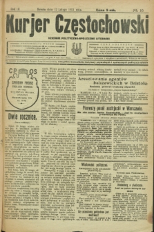 Kurjer Częstochowski : dziennik polityczno-społeczno literacki. R.3, № 10 (12 lutego 1921)