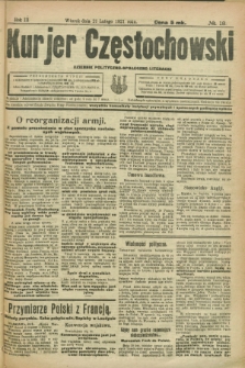 Kurjer Częstochowski : dziennik polityczno-społeczno literacki. R.3, № 18 (21 lutego 1921)