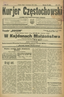 Kurjer Częstochowski : dziennik polityczno-społeczno literacki. R.3, № 49 (2 kwietnia 1921)