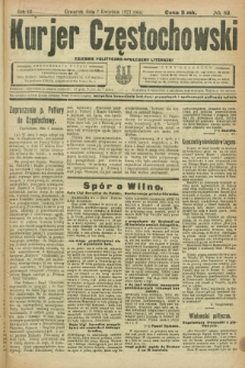 Kurjer Częstochowski : dziennik polityczno-społeczno literacki. R.3, № 52 (7 kwietnia 1921)