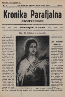 Kronika Parafjalna : dwutygodnik. 1930, nr 15