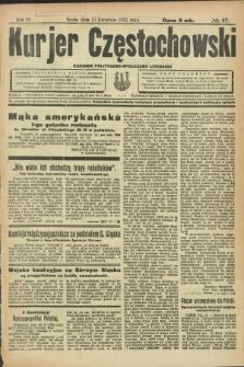 Kurjer Częstochowski : dziennik polityczno-społeczno literacki. R.3, № 57 (13 kwietnia 1921)