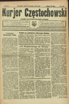 Kurjer Częstochowski : dziennik polityczno-społeczno literacki. R.3, № 58 (14 kwietnia 1921)