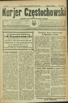 Kurjer Częstochowski : dziennik polityczno-społeczno literacki. R.3, № 62 (19 kwietnia 1921)
