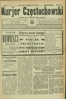 Kurjer Częstochowski : dziennik polityczno-społeczno literacki. R.3, № 63 (20 kwietnia 1921)