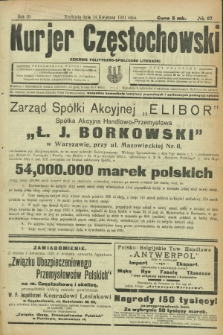 Kurjer Częstochowski : dziennik polityczno-społeczno literacki. R.3, № 67 (24 kwietnia 1921)