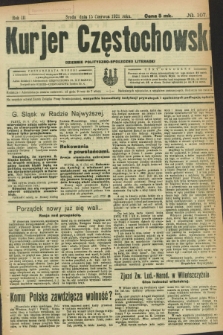 Kurjer Częstochowski : dziennik polityczno-społeczno literacki. R.3, № 107 (15 czerwca 1921)