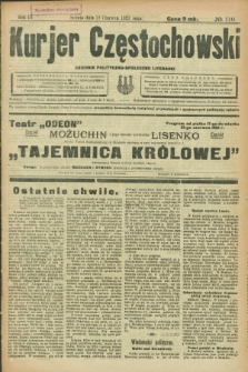 Kurjer Częstochowski : dziennik polityczno-społeczno literacki. R.3, № 110 (18 czerwca 1921)