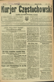 Kurjer Częstochowski : dziennik polityczno-społeczno literacki. R.3, № 119 (29 czerwca 1921)