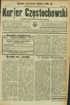 Kurjer Częstochowski : dziennik polityczno-społeczno literacki. R.3, № 131 (24 lipca 1921)