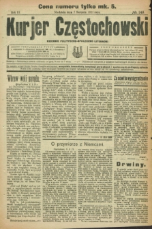 Kurjer Częstochowski : dziennik polityczno-społeczno literacki. R.3, № 143 (7 sierpnia 1921)