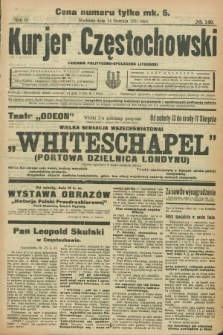 Kurjer Częstochowski : dziennik polityczno-społeczno literacki. R.3, № 149 (14 sierpnia 1921)